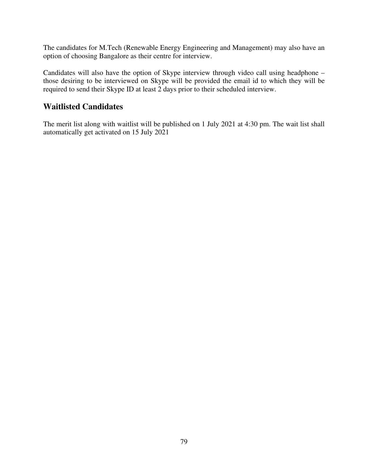 TERI University, Delhi Information Brochure Prospectus 2021-22 - Page 79
