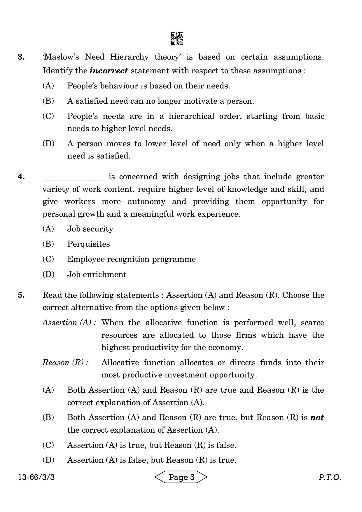 CBSE Class 12 3-3 Bussiness Studies 2024 Question Paper - Page 5