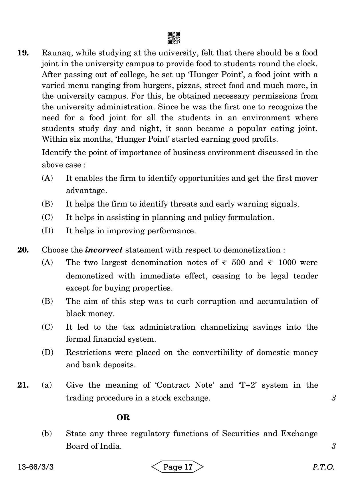 CBSE Class 12 3-3 Bussiness Studies 2024 Question Paper - Page 17
