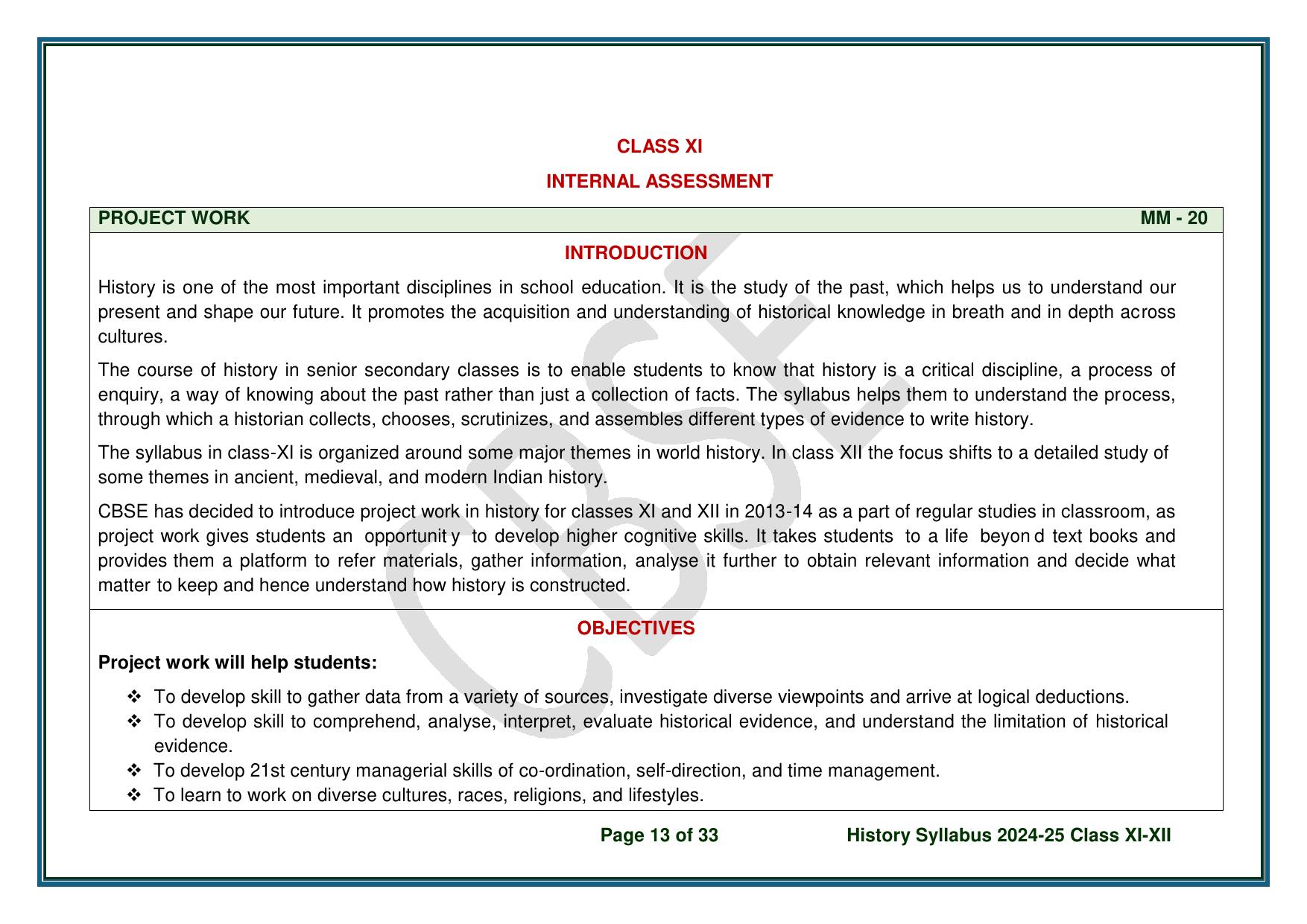 CBSE Class 11 & 12 History Syllabus - Page 14
