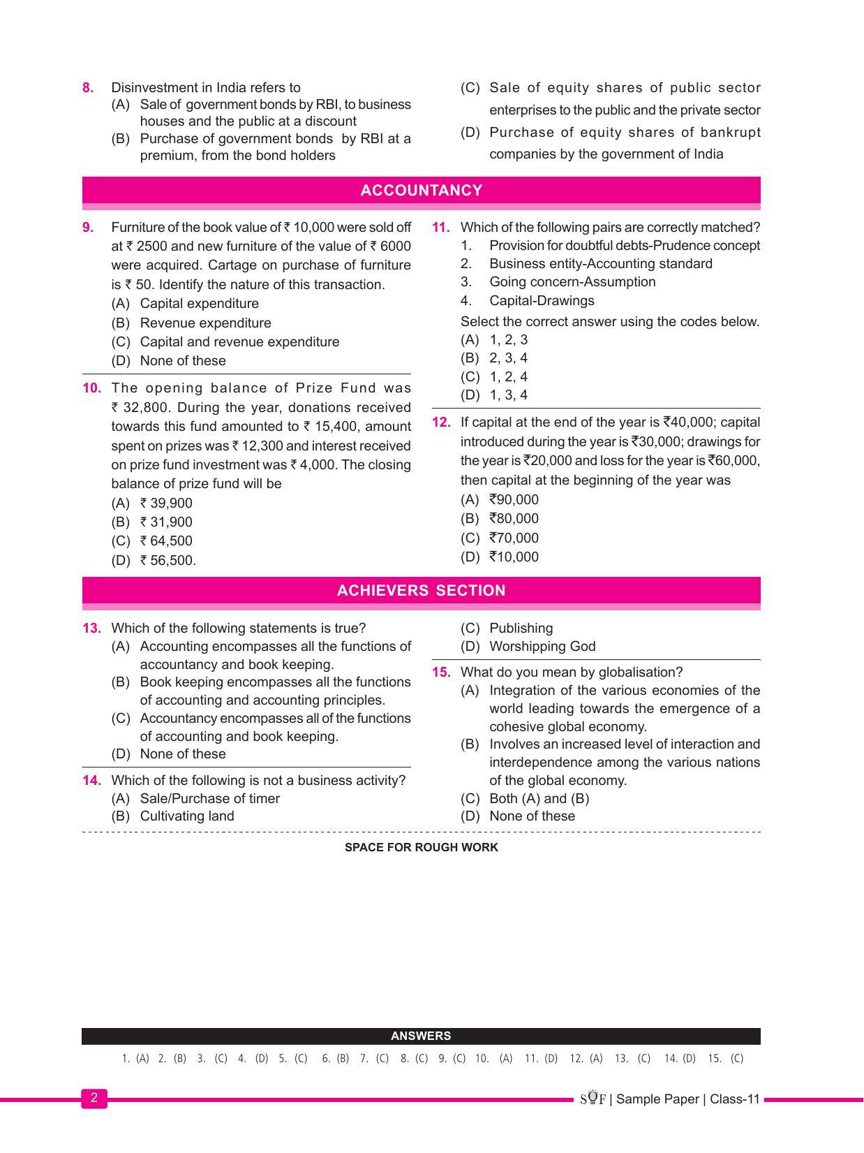 SOF ICO Sample Paper 2023 Class 11 - Page 2