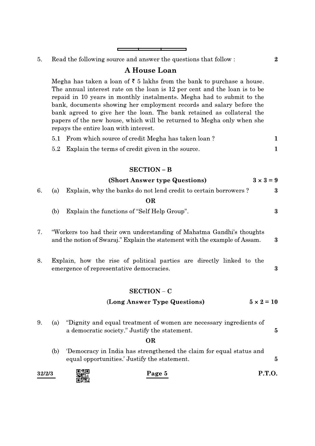 CBSE Class 10 32-2-3 Social Science 2022 Question Paper - Page 5