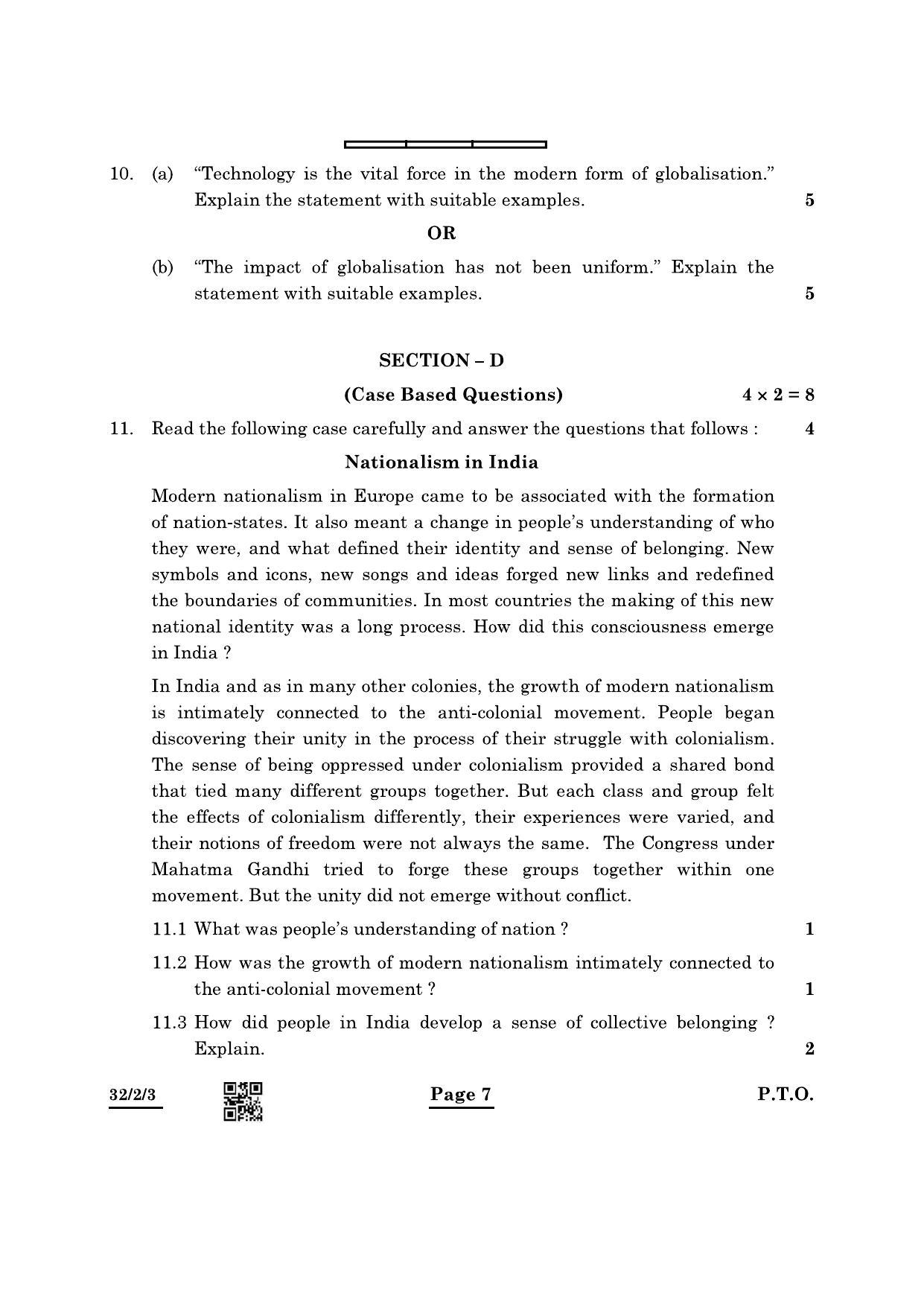 CBSE Class 10 32-2-3 Social Science 2022 Question Paper - Page 7