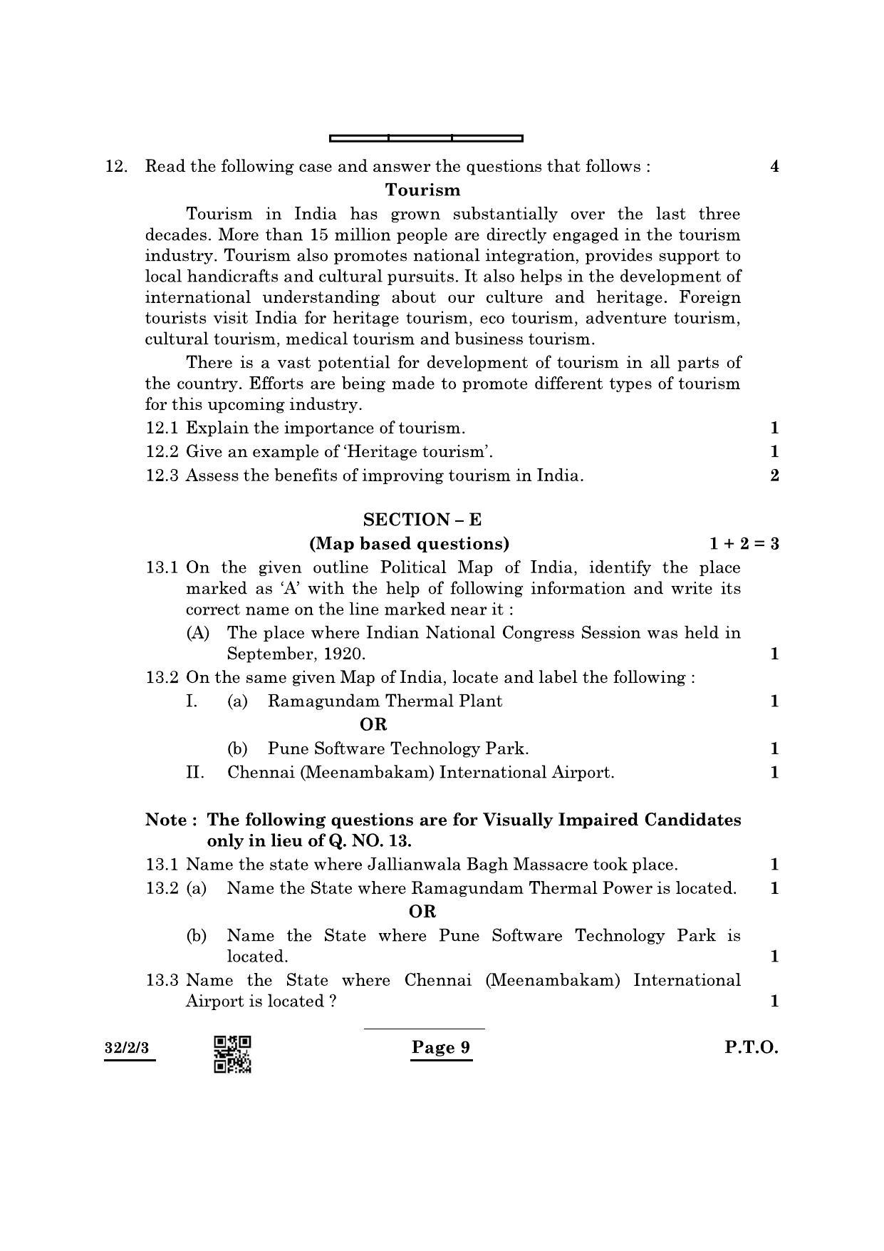 CBSE Class 10 32-2-3 Social Science 2022 Question Paper - Page 9