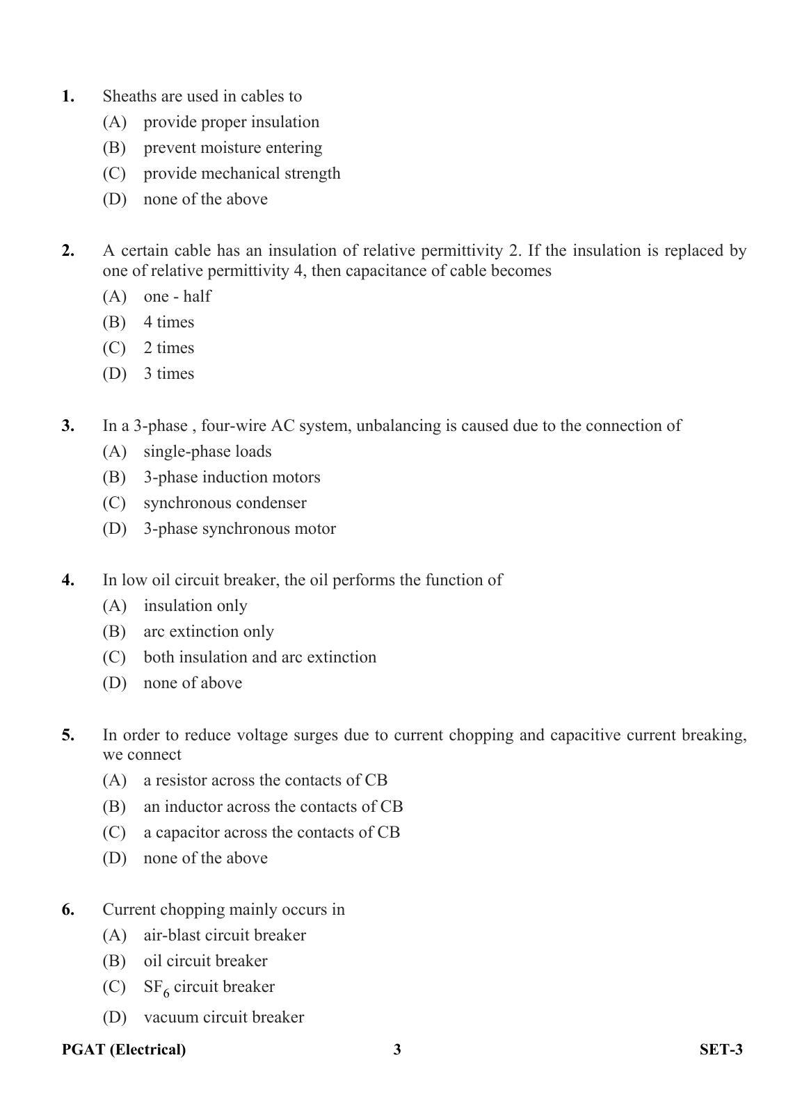 OJEE PGAT 2013 Electrical Set 3 Question Paper - Page 2