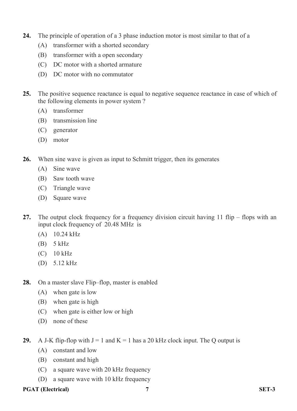 OJEE PGAT 2013 Electrical Set 3 Question Paper - Page 6