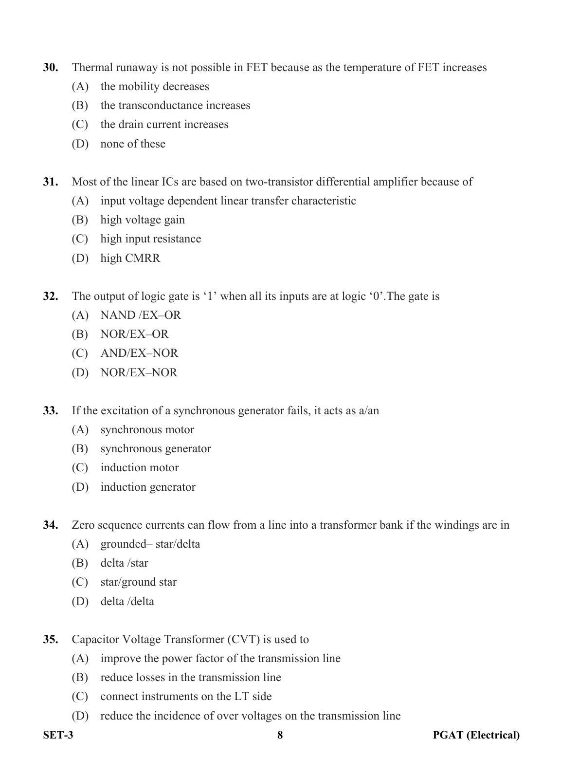 OJEE PGAT 2013 Electrical Set 3 Question Paper - Page 7