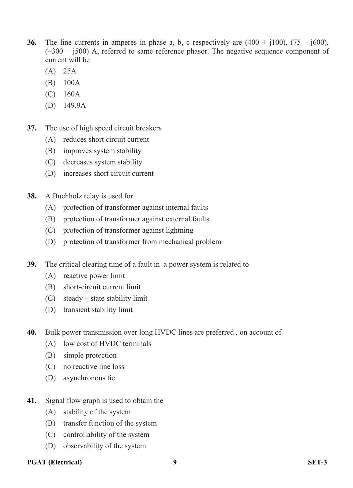 OJEE PGAT 2013 Electrical Set 3 Question Paper - Page 8