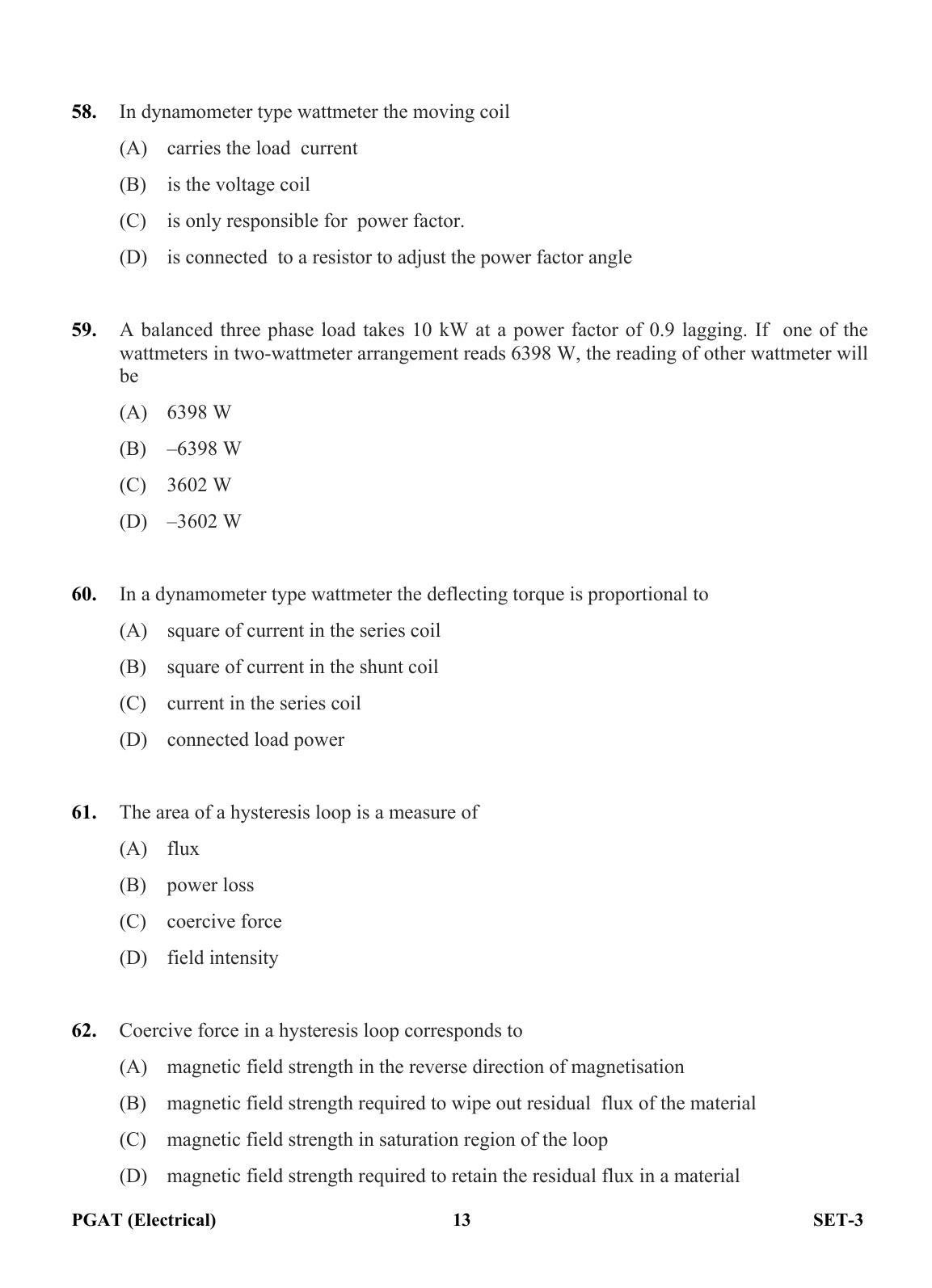 OJEE PGAT 2013 Electrical Set 3 Question Paper - Page 12