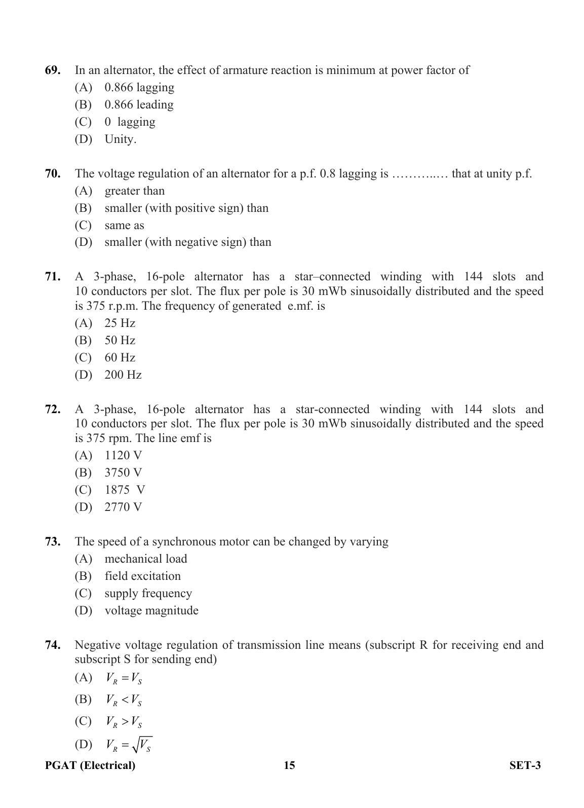 OJEE PGAT 2013 Electrical Set 3 Question Paper - Page 14