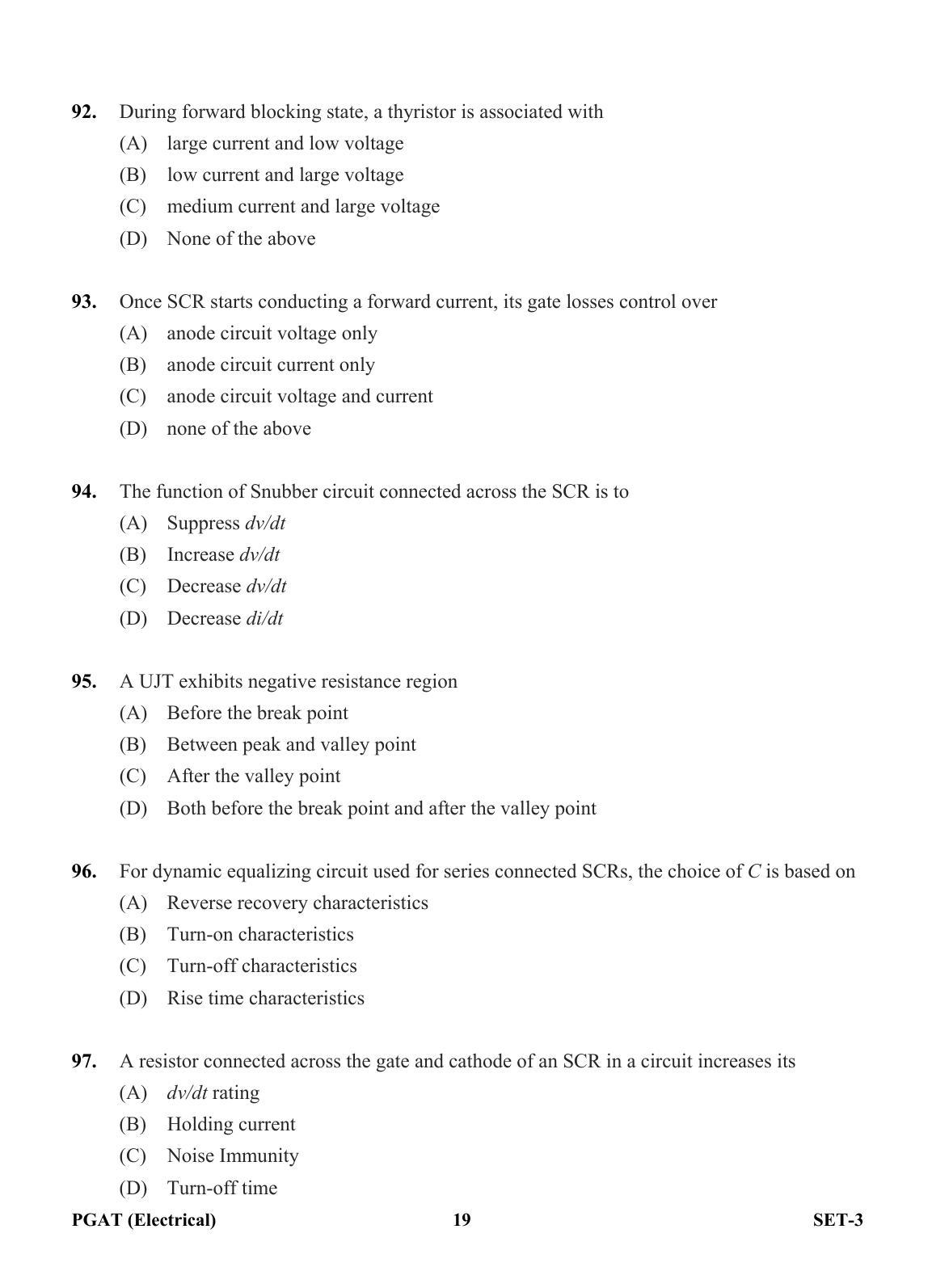 OJEE PGAT 2013 Electrical Set 3 Question Paper - Page 18