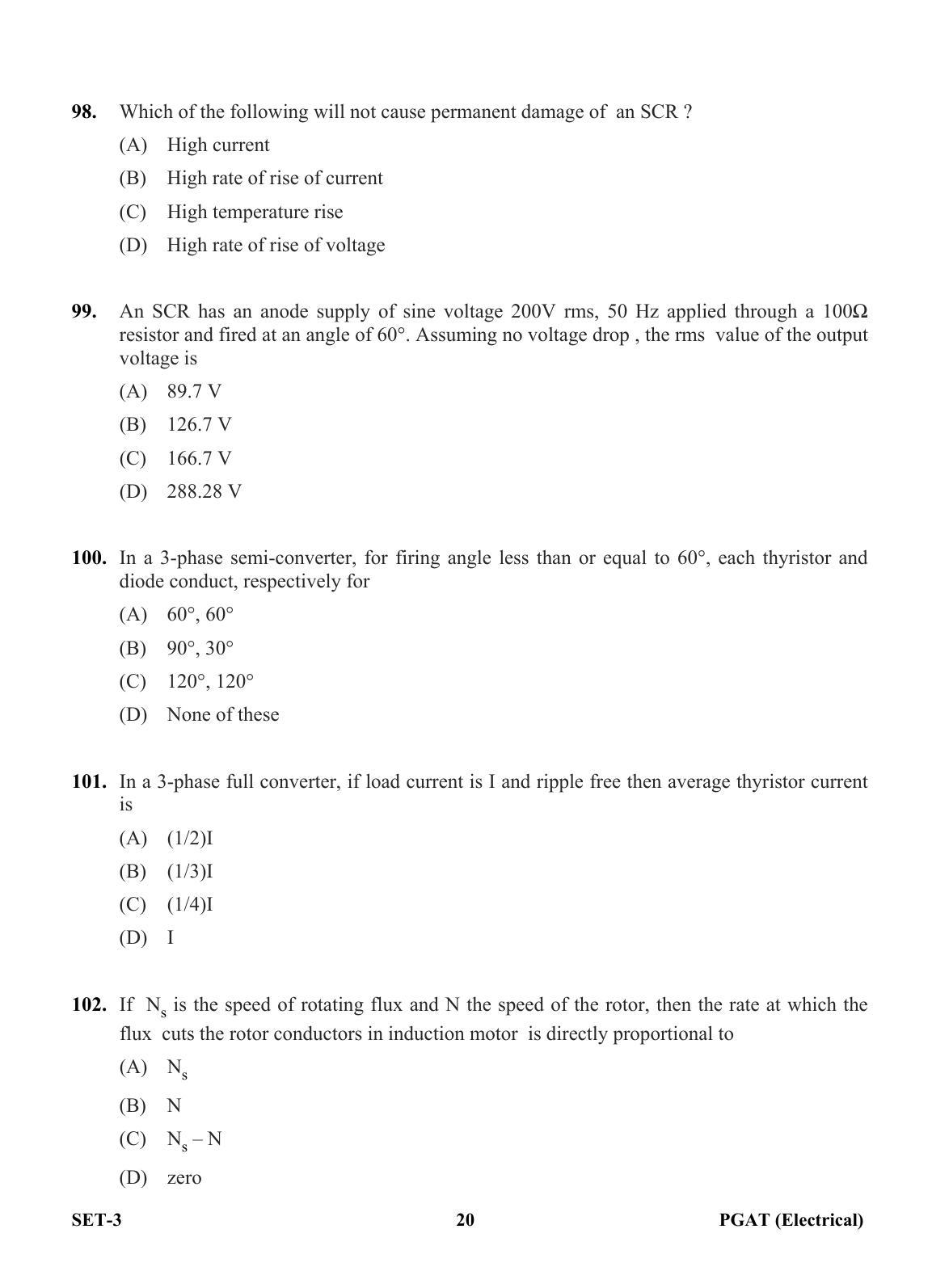 OJEE PGAT 2013 Electrical Set 3 Question Paper - Page 19