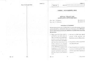 MAT - SAT Telugu Nov 2016 Class 8 Andhra Pradesh NMMS Question Papers