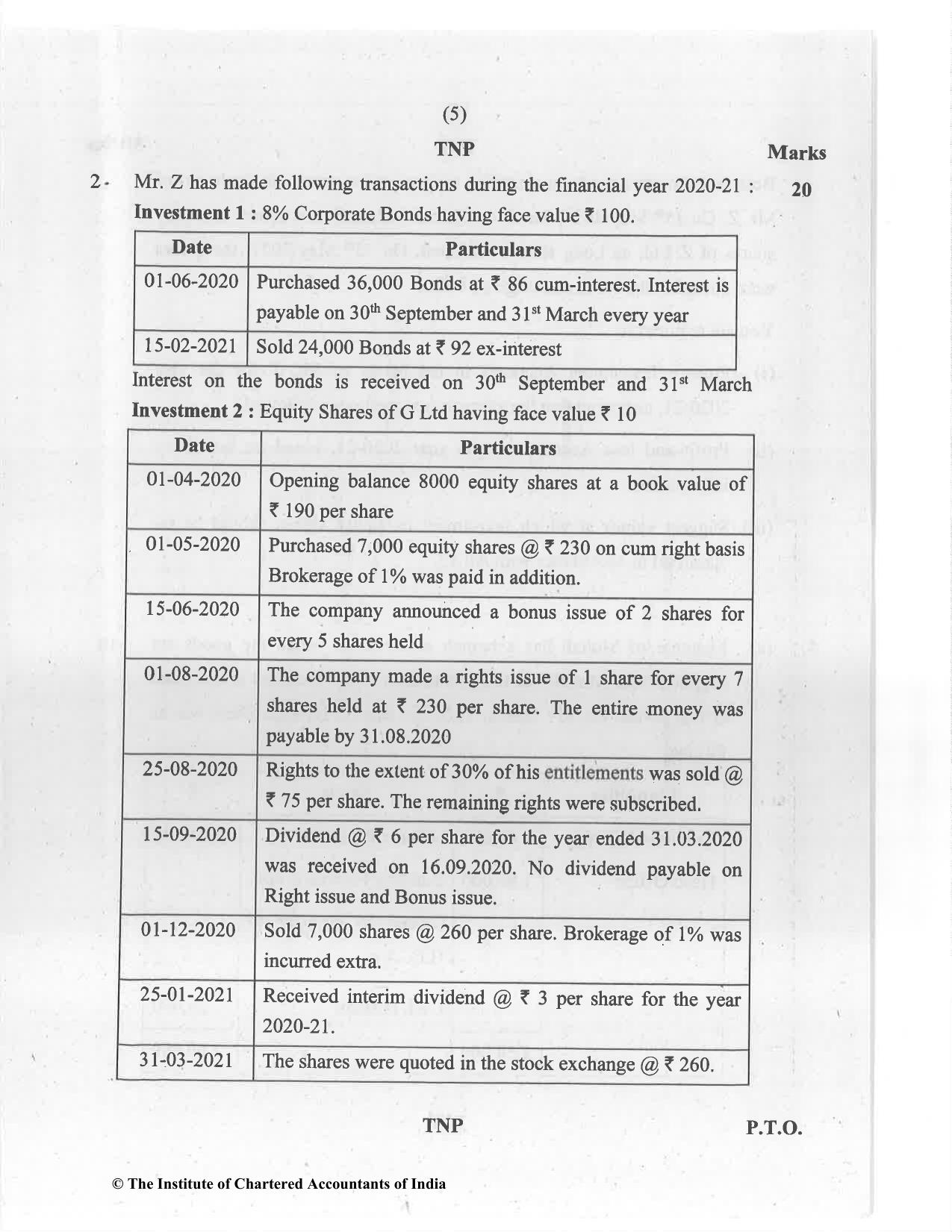 CA Inter Jul 2021 Question Paper - Paper 1 – Accounting - Page 5