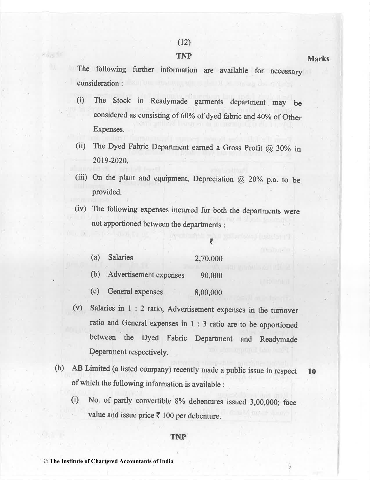 CA Inter Jul 2021 Question Paper - Paper 1 – Accounting - Page 12
