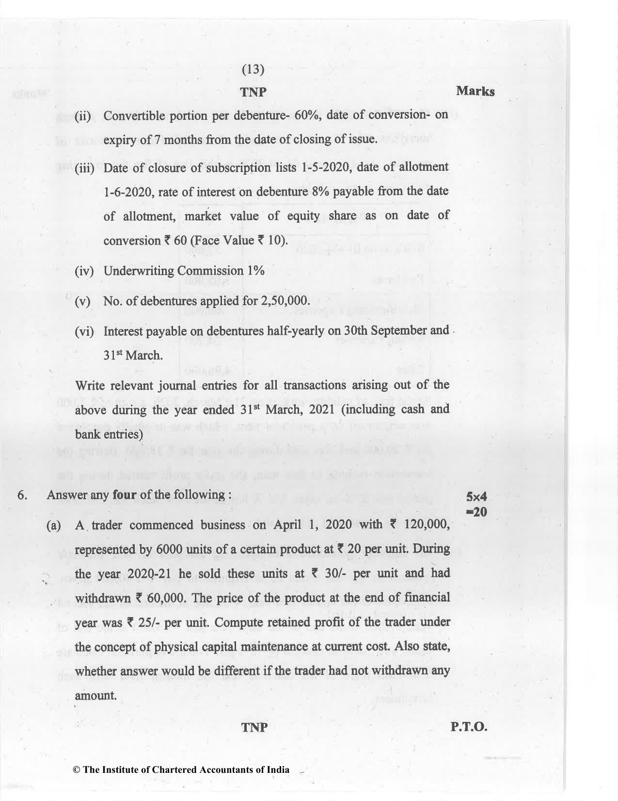 CA Inter Jul 2021 Question Paper - Paper 1 – Accounting - Page 13
