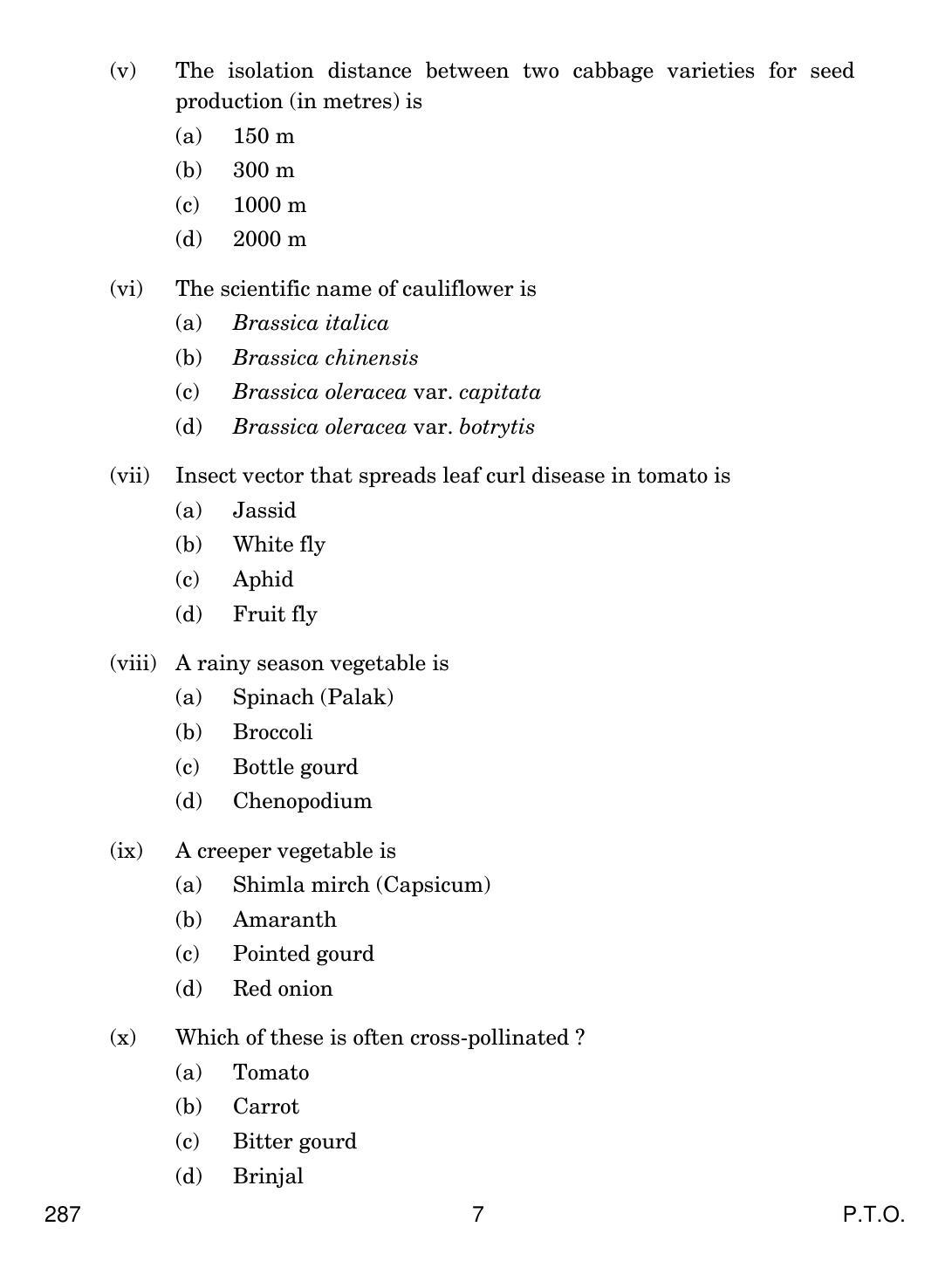 CBSE Class 12 287 OLERICULTURE 2018 Question Paper - Page 7