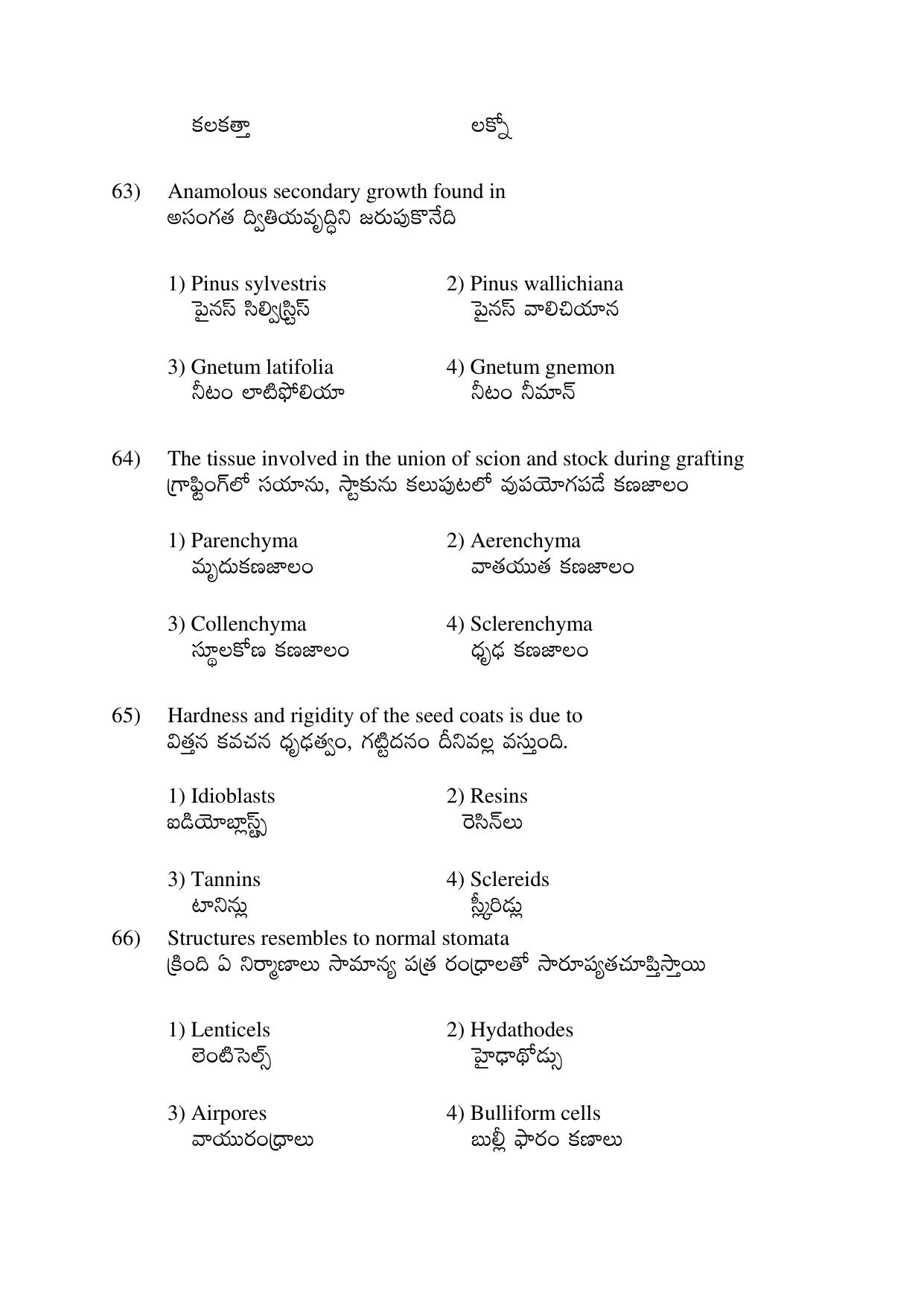 AP EDCET 2017 Botany Question Paper - Page 4