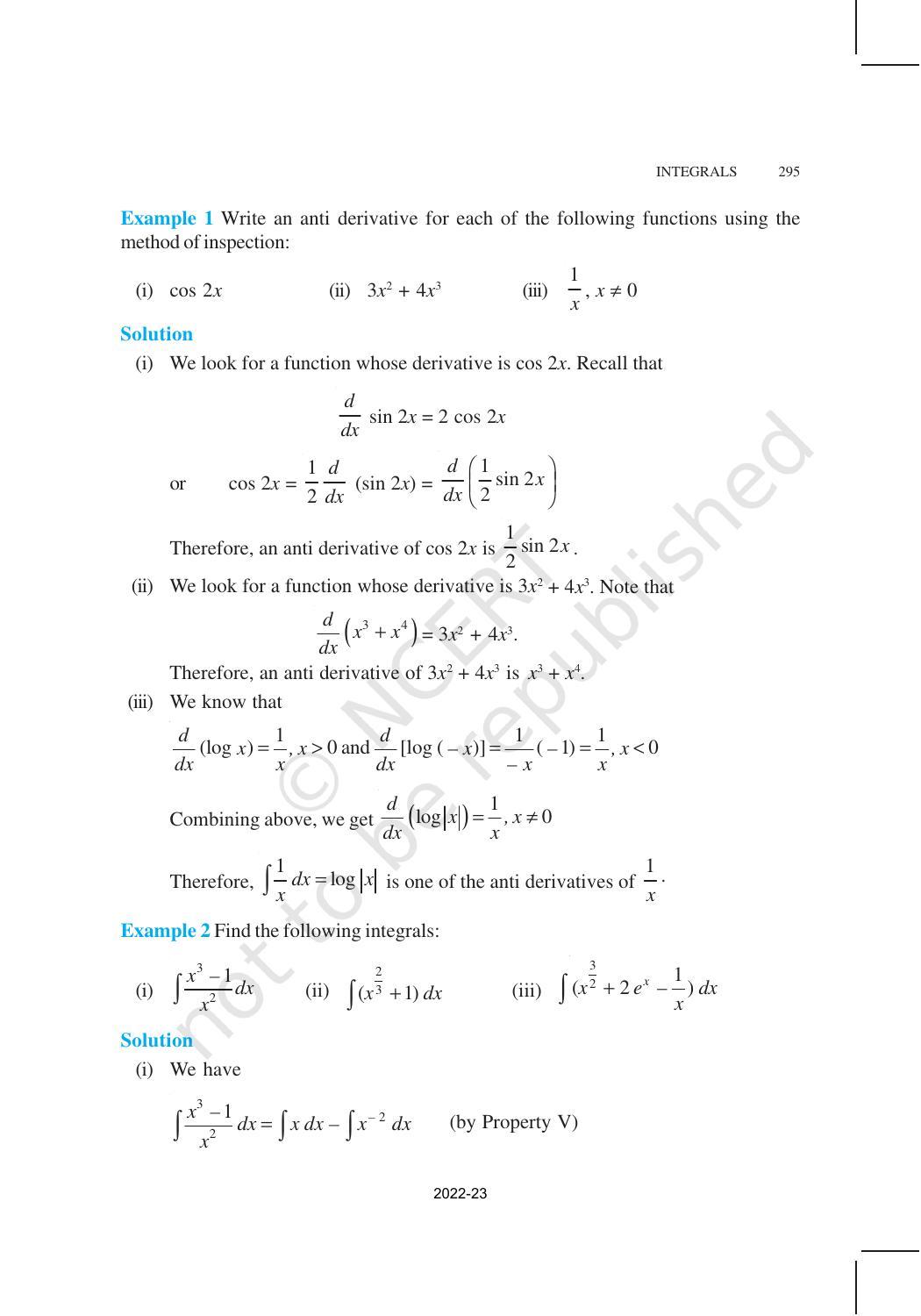 NCERT Book for Class 12 Maths Chapter 7 Integrals - Page 9