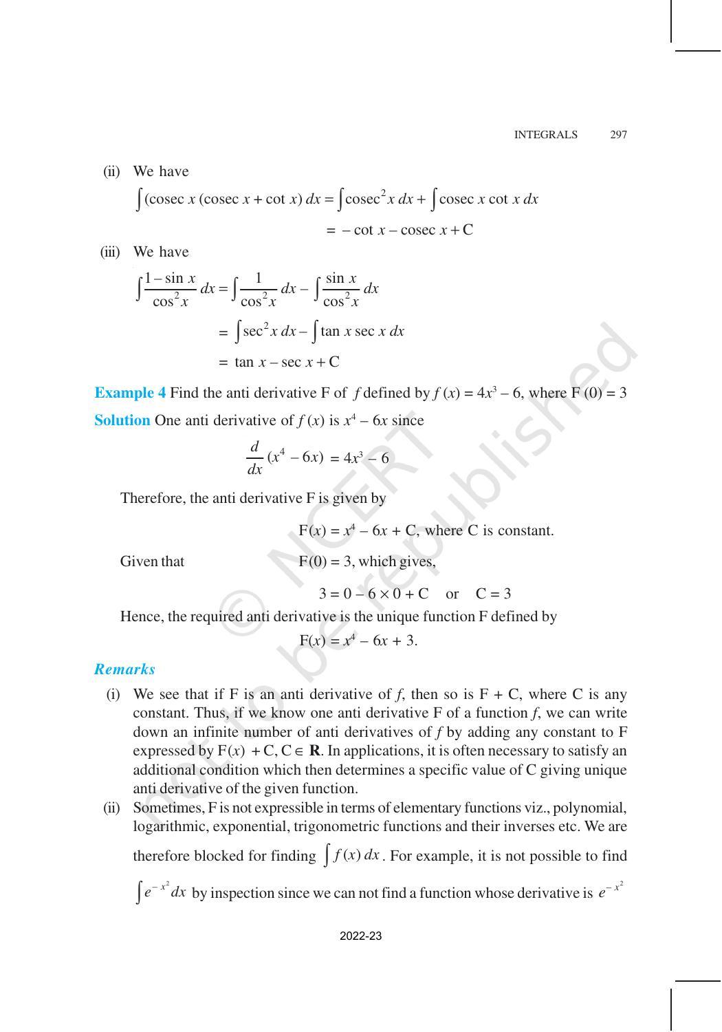 NCERT Book for Class 12 Maths Chapter 7 Integrals - Page 11