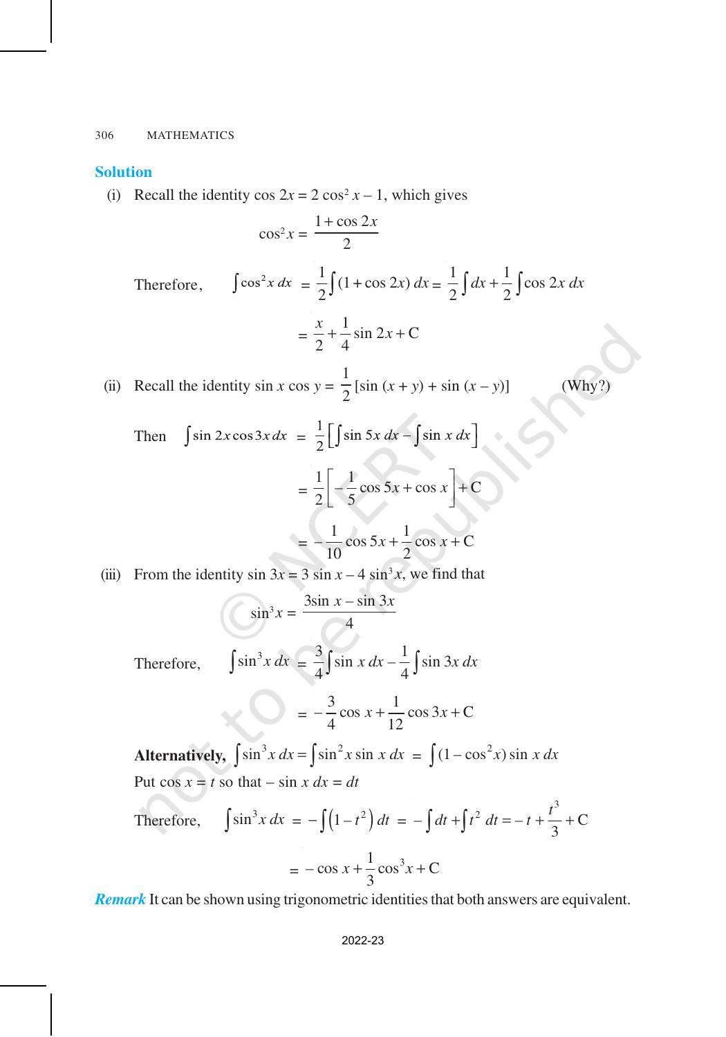 NCERT Book for Class 12 Maths Chapter 7 Integrals - Page 20