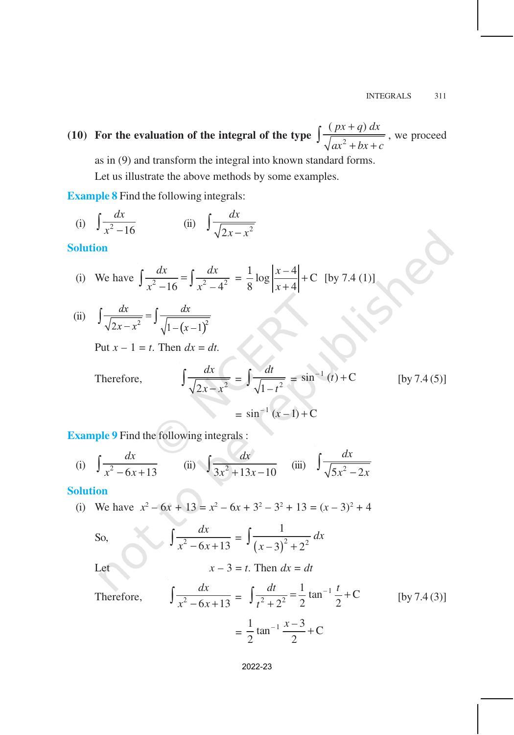 NCERT Book for Class 12 Maths Chapter 7 Integrals - Page 25