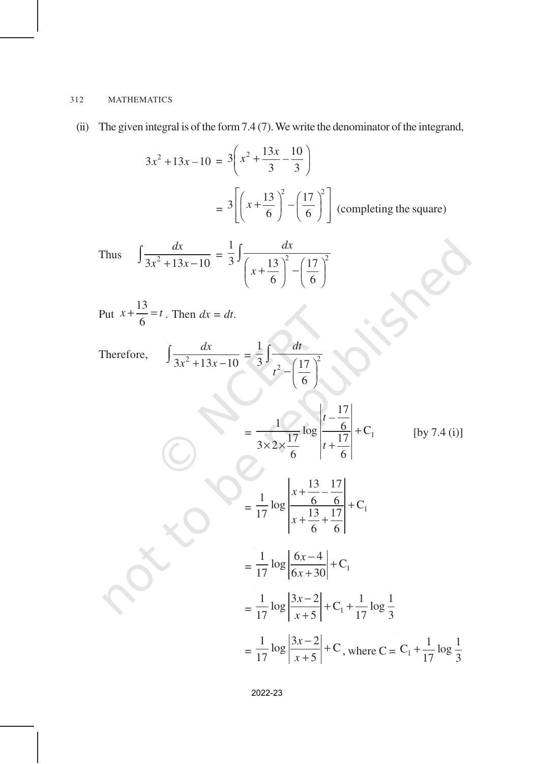 NCERT Book for Class 12 Maths Chapter 7 Integrals - Page 26