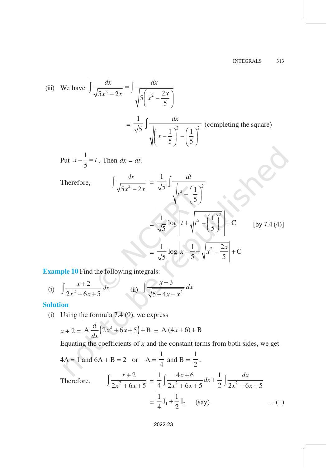 NCERT Book for Class 12 Maths Chapter 7 Integrals - Page 27