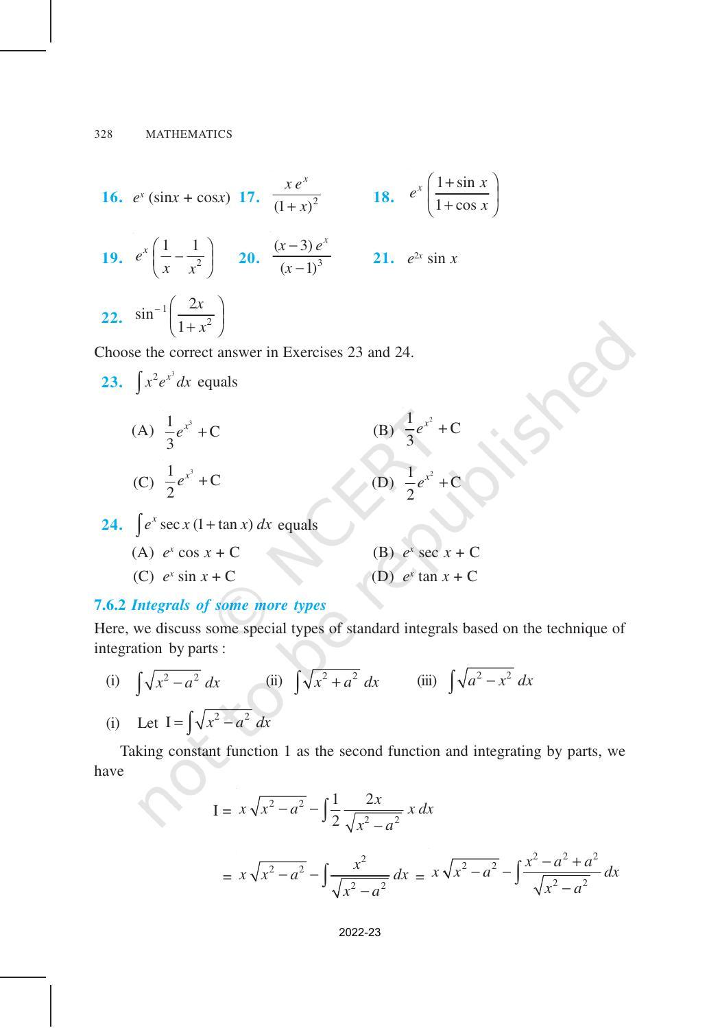 NCERT Book for Class 12 Maths Chapter 7 Integrals - Page 42