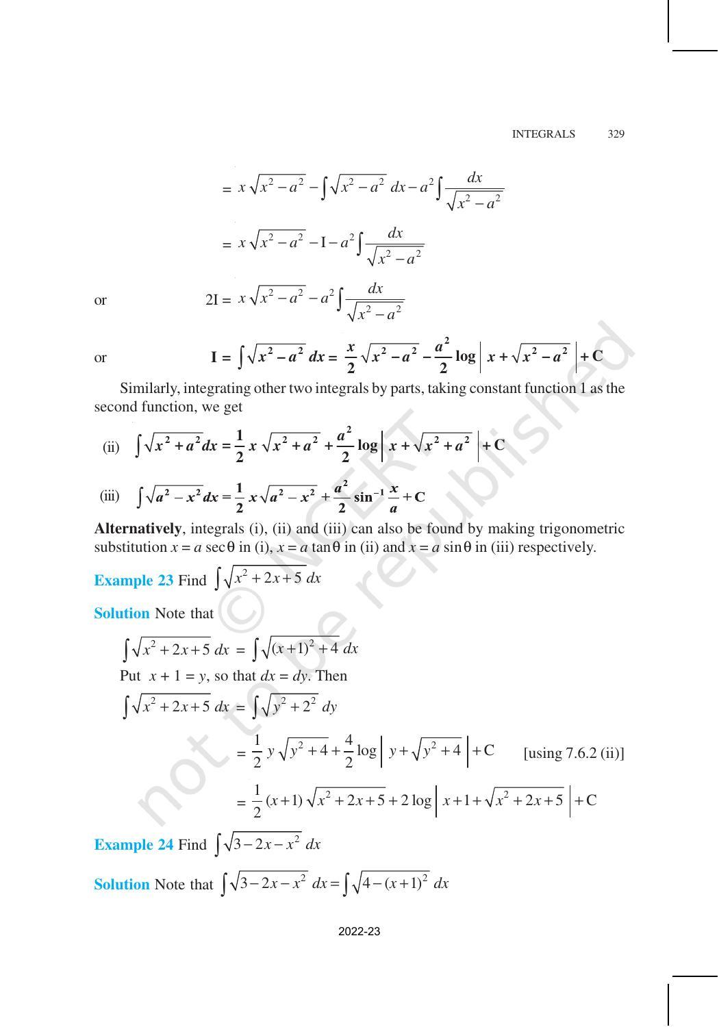 NCERT Book for Class 12 Maths Chapter 7 Integrals - Page 43