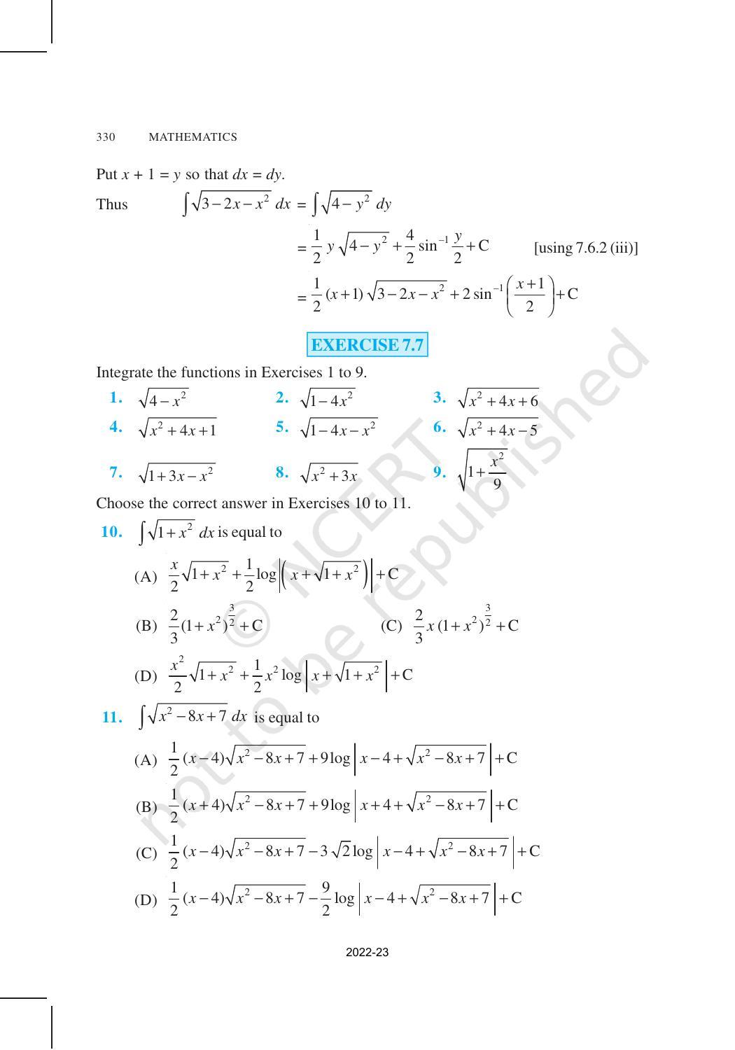 NCERT Book for Class 12 Maths Chapter 7 Integrals - Page 44
