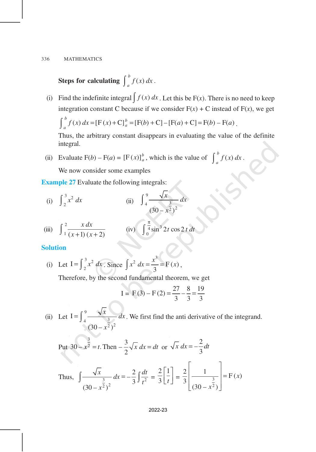 NCERT Book for Class 12 Maths Chapter 7 Integrals - Page 50