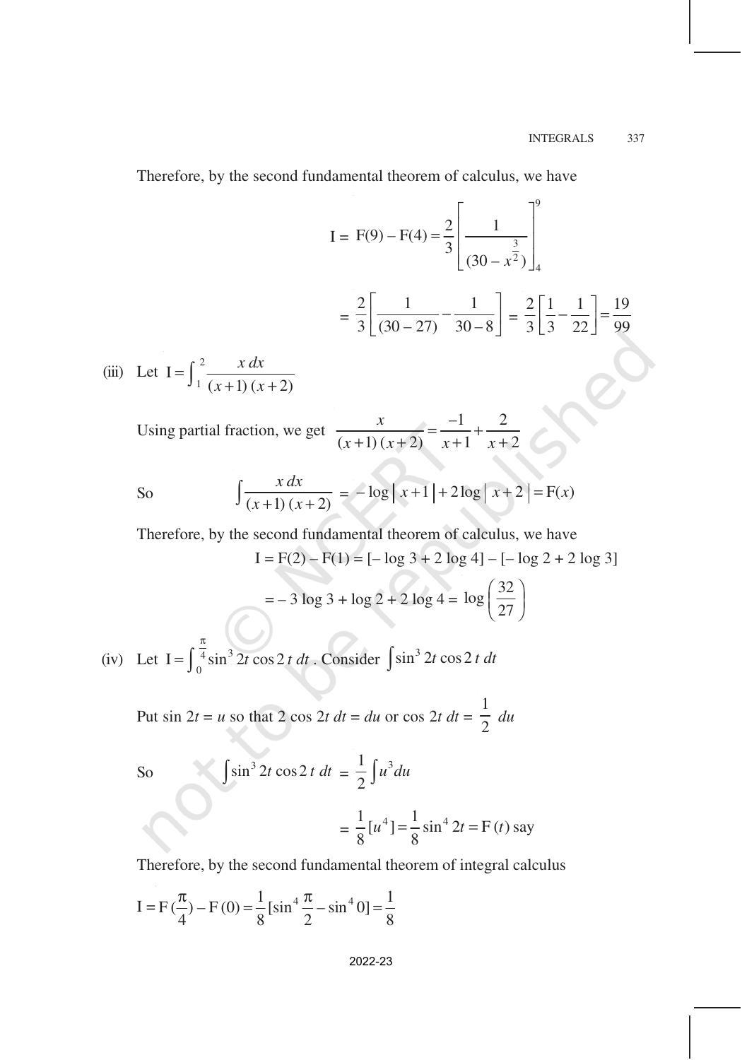 NCERT Book for Class 12 Maths Chapter 7 Integrals - Page 51