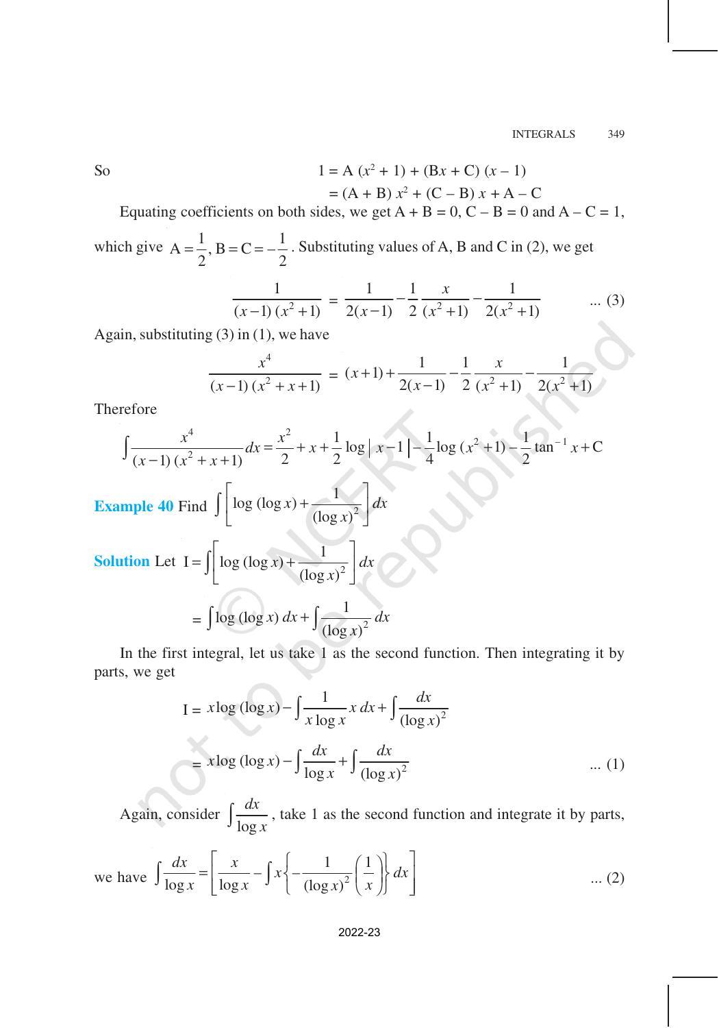 NCERT Book for Class 12 Maths Chapter 7 Integrals - Page 63