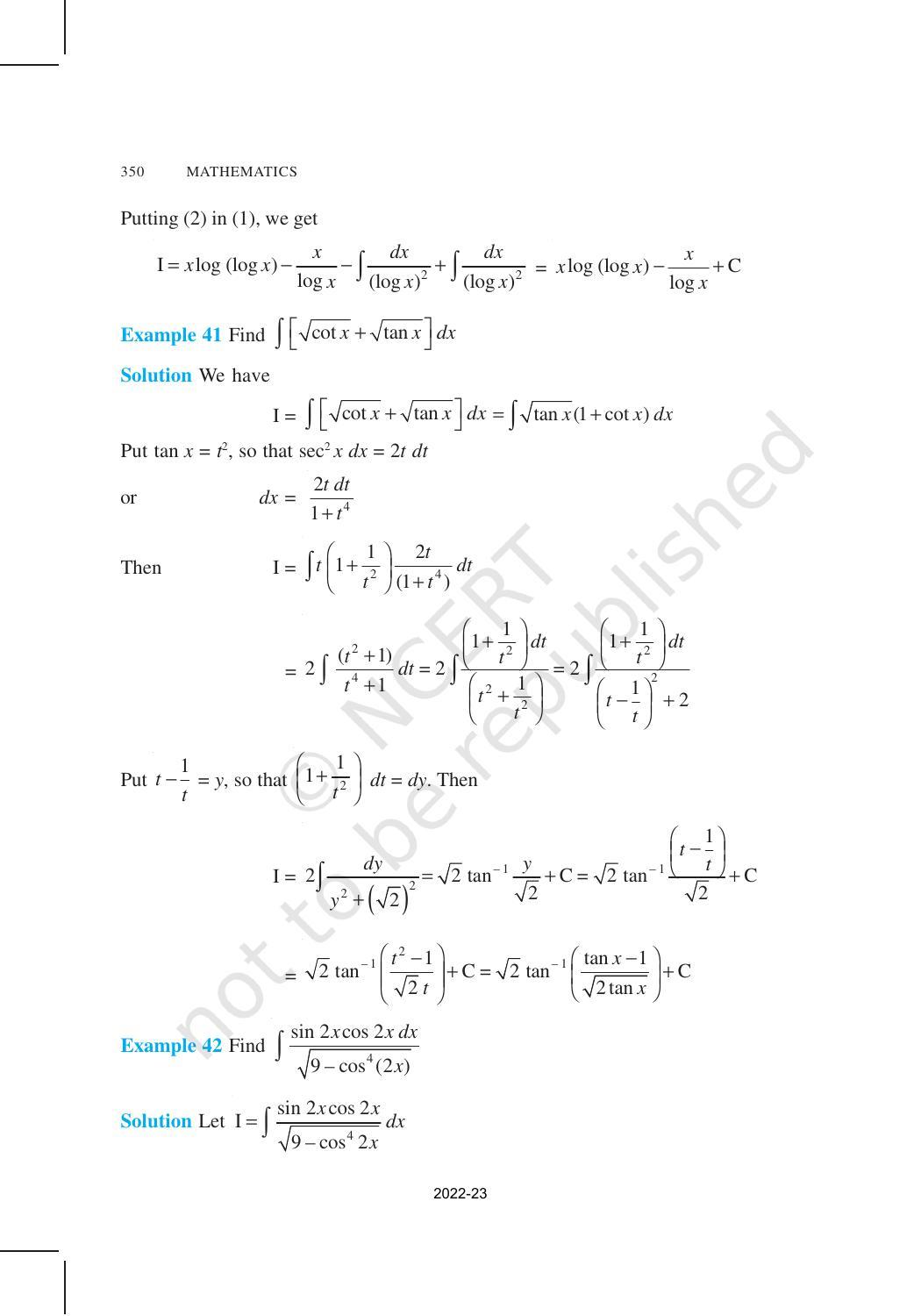 NCERT Book for Class 12 Maths Chapter 7 Integrals - Page 64