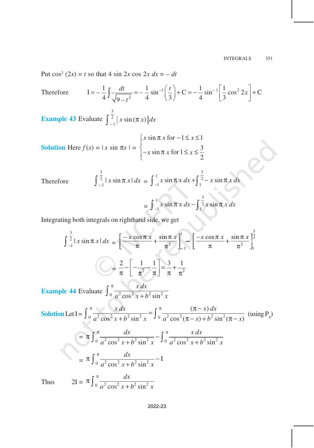 NCERT Book for Class 12 Maths Chapter 7 Integrals - Page 65