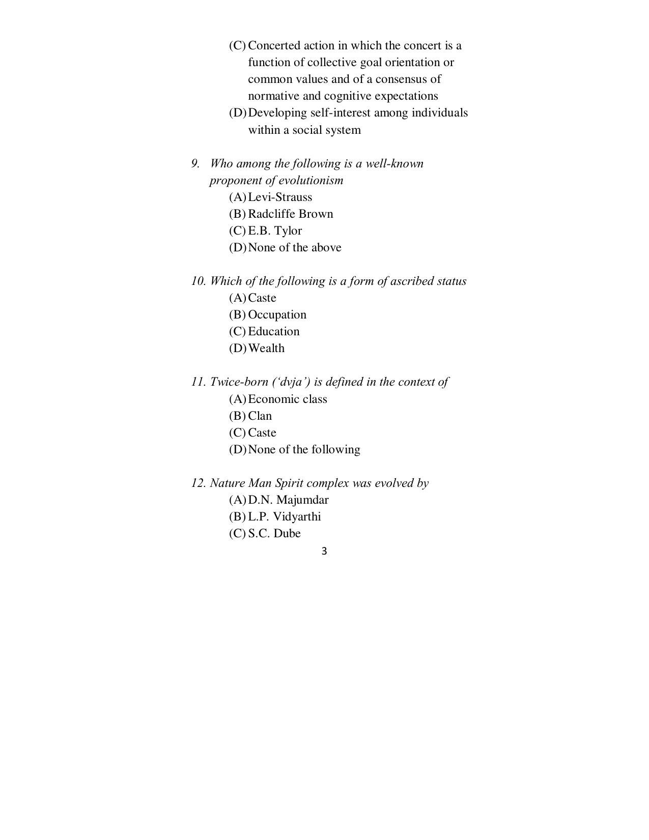 ISI Admission Test JRF in Sociology/Social anthropology SOA 2015 Sample Paper - Page 4