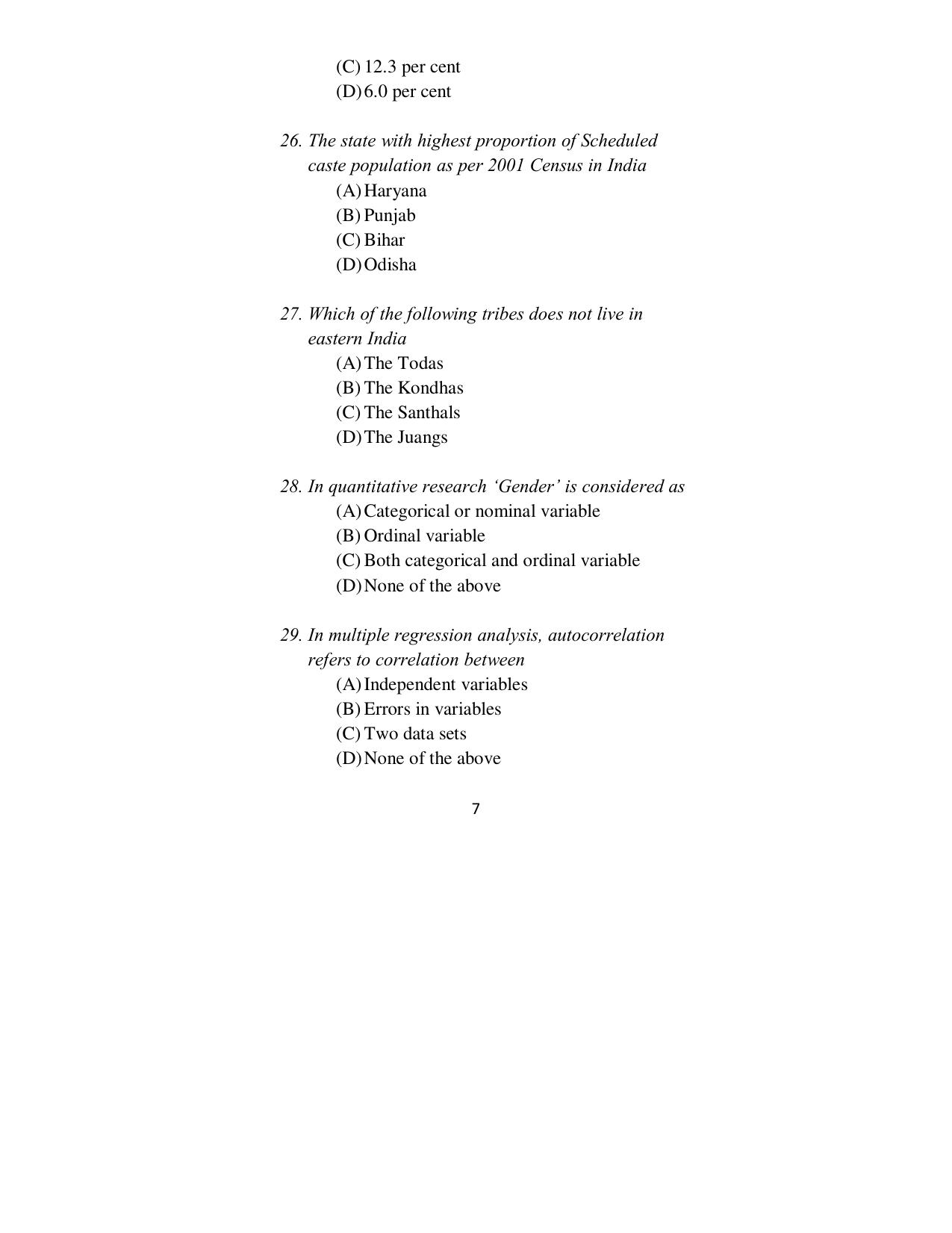 ISI Admission Test JRF in Sociology/Social anthropology SOA 2015 Sample Paper - Page 8