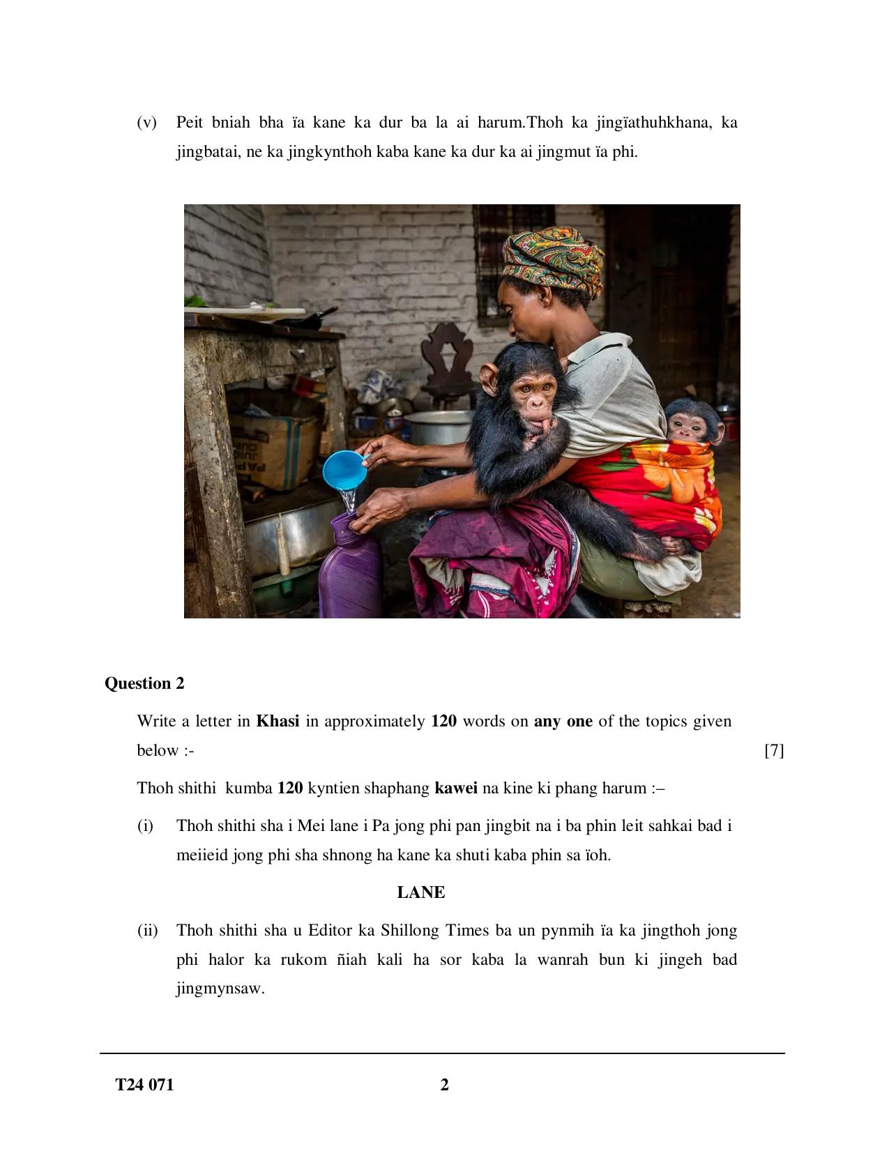ICSE Class 10 Khasi 2024 Question Paper - Page 2