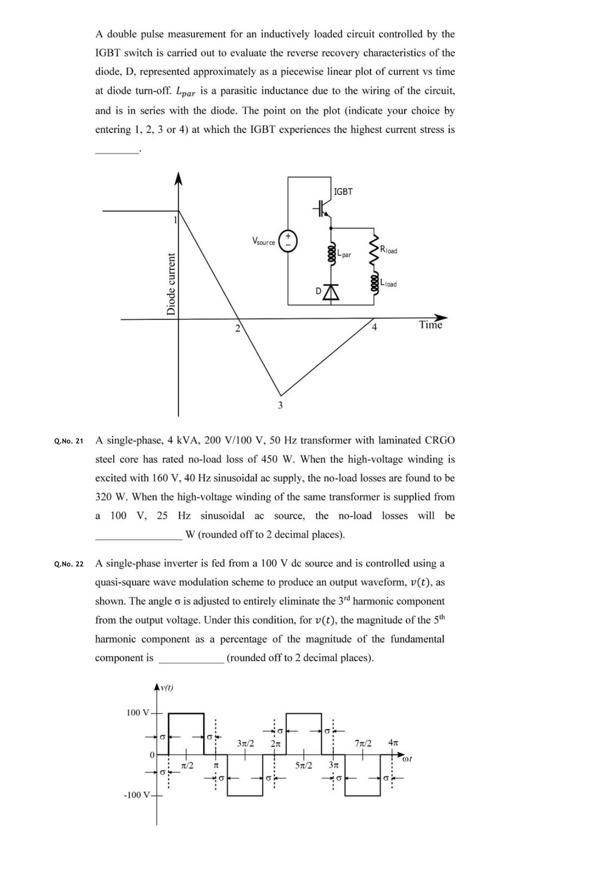 GATE 2020 Electrical Engineering (EE) Question Paper - Page 8