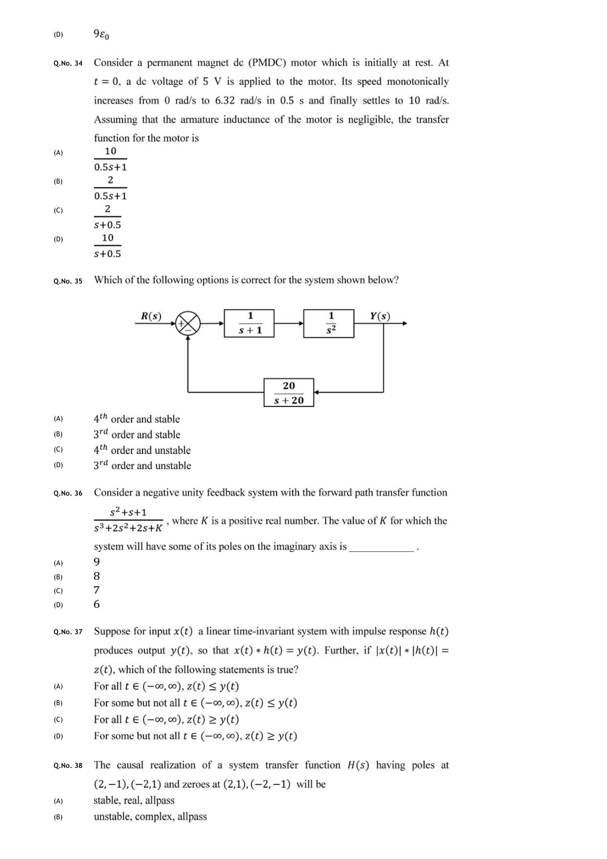 GATE 2020 Electrical Engineering (EE) Question Paper - Page 12