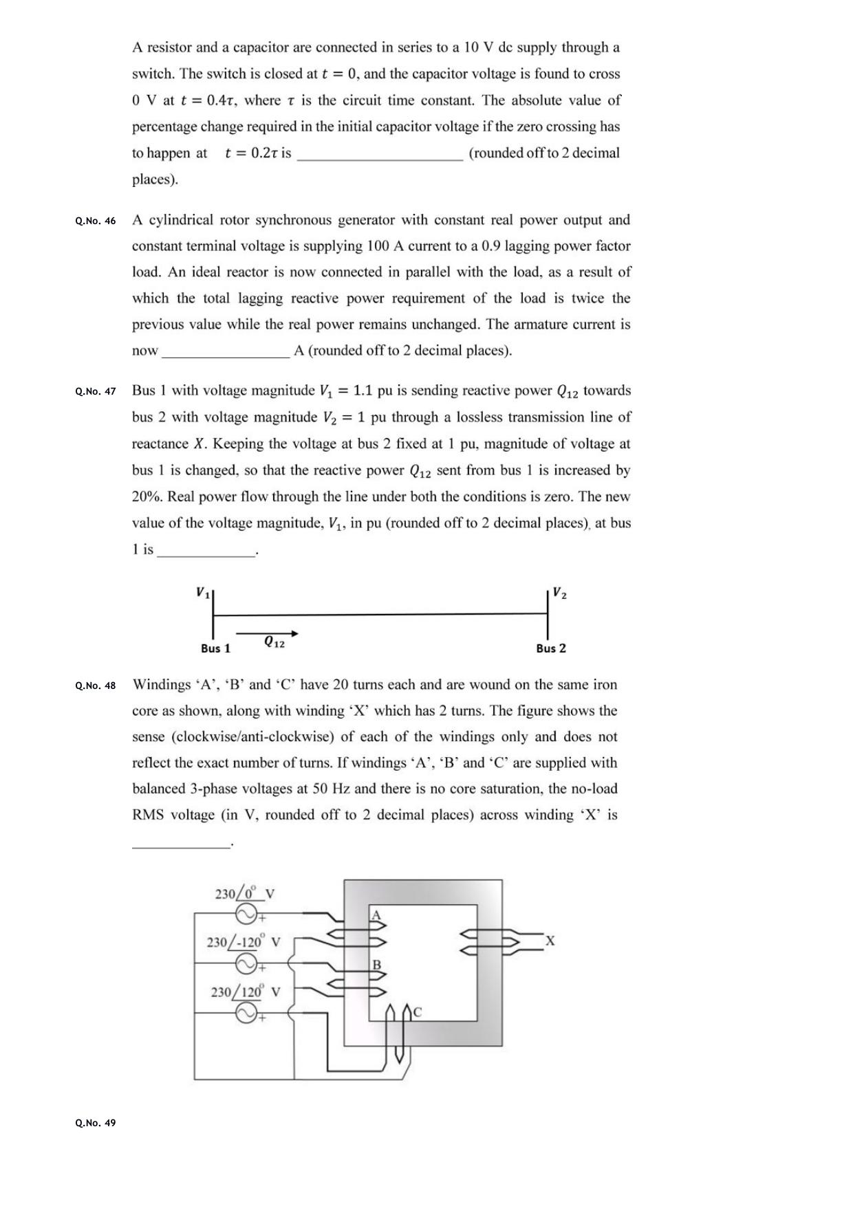 GATE 2020 Electrical Engineering (EE) Question Paper - Page 15