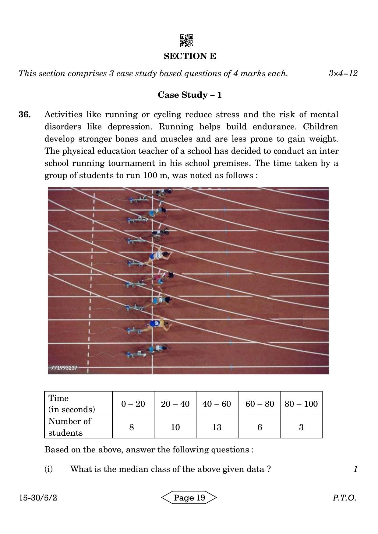 CBSE Class 10 30-5-2 Mathematics Standard 2024 Question Paper - Page 19