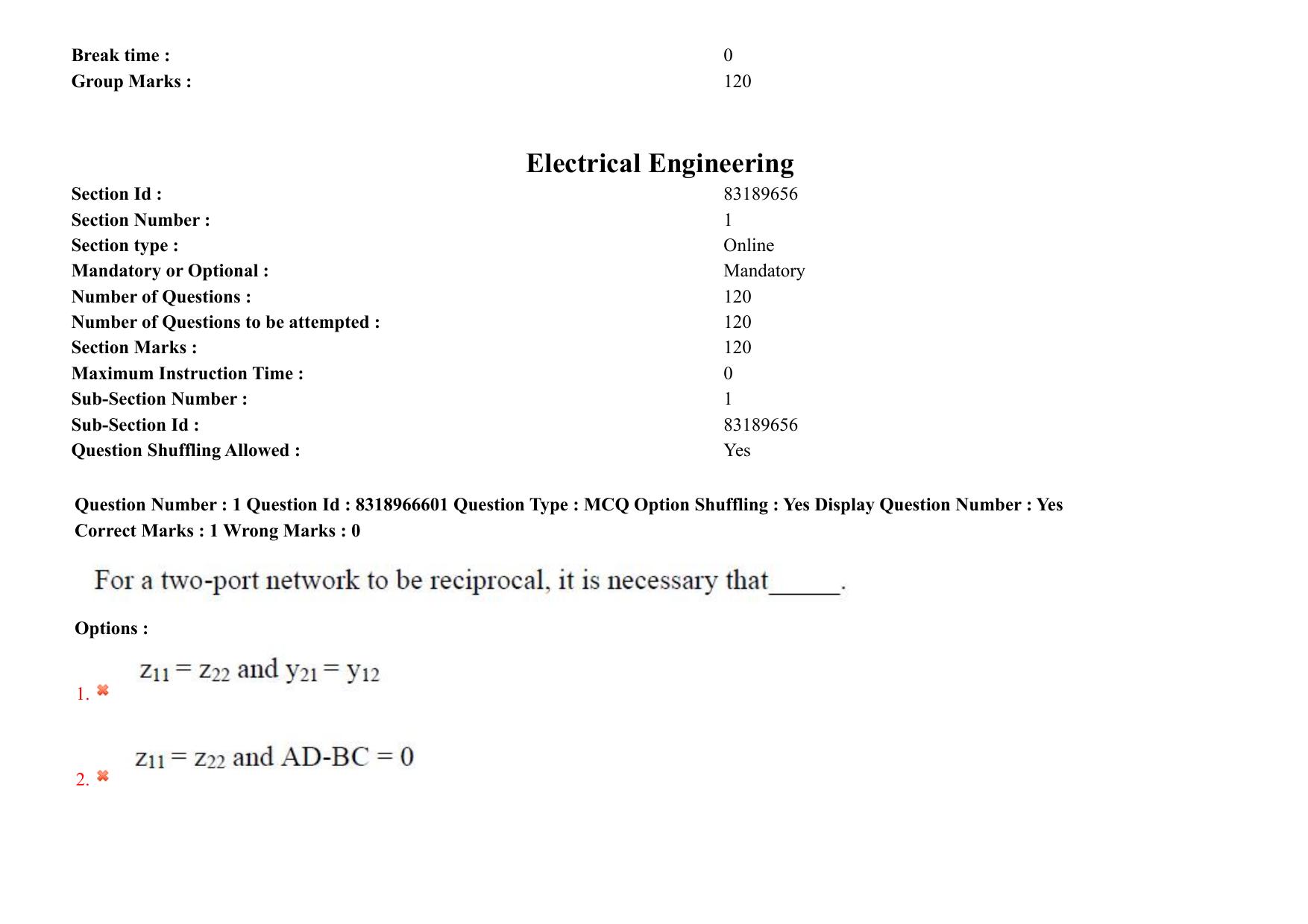 AP PGCET 2025 Electrical Engineering Paper with Answer Key - Page 2
