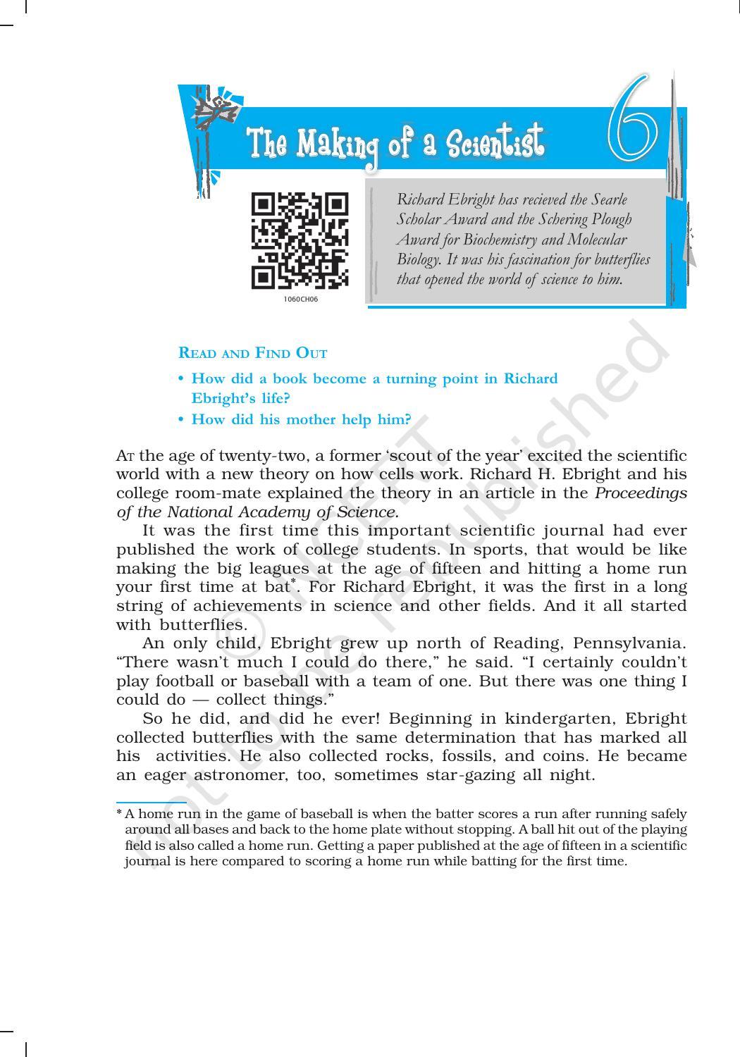 NCERT Book for Class 10 English Footprints Without Feet Chapter 6 The Making of a Scientist - Page 1