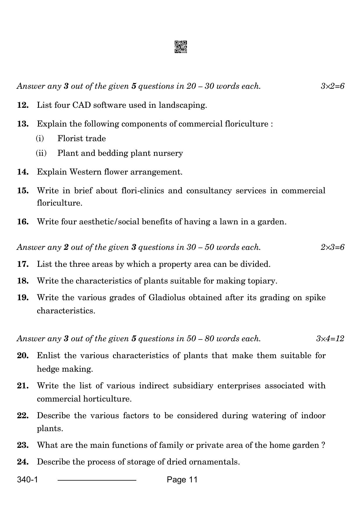 CBSE Class 12 Horticulture 2024 Question Paper - Page 11
