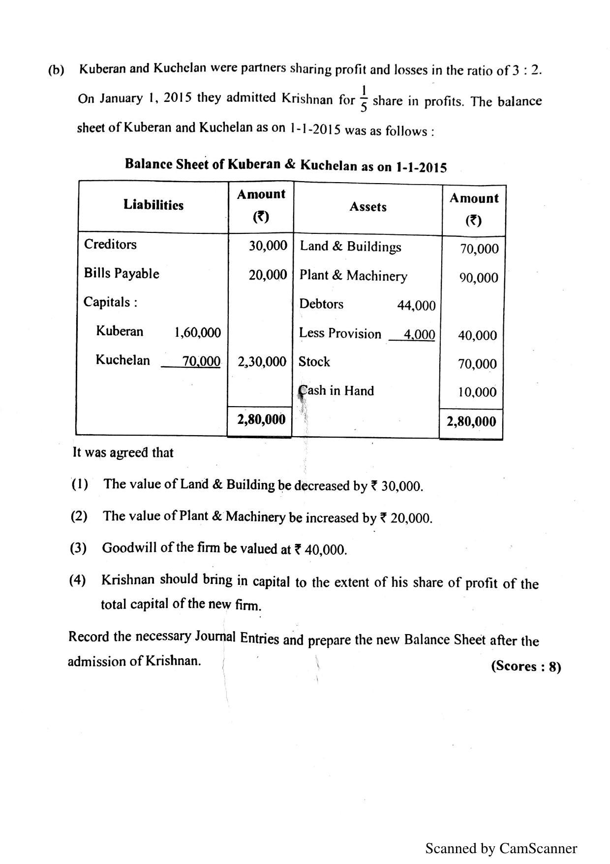 Kerala Plus Two 2017 Accountancy AFS Question Paper - Page 6