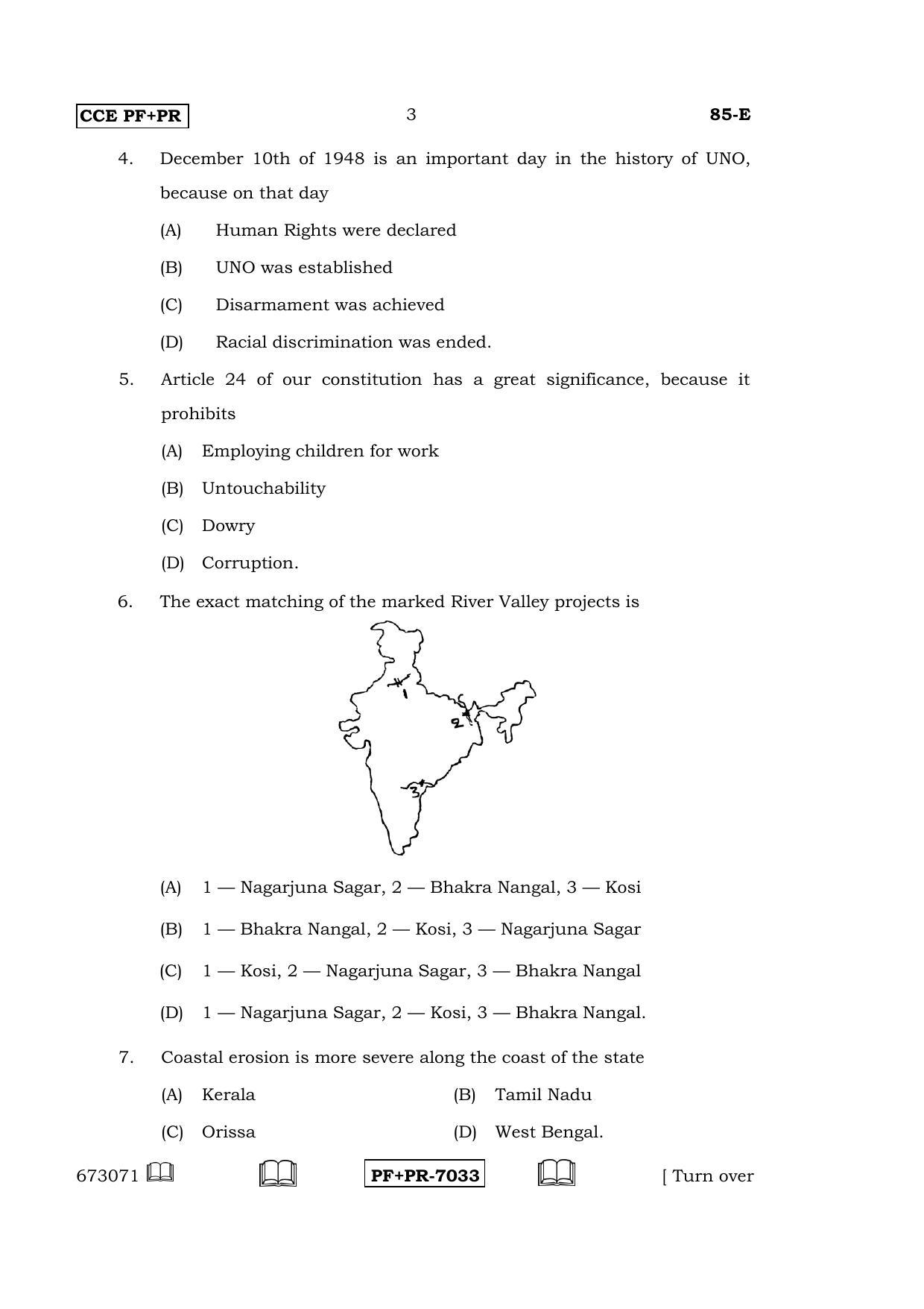 Karnataka SSLC Social Science (ENGLISH Medium) - 85-E CCE PF_PR_ss1 April 2016 Question Paper - Page 3