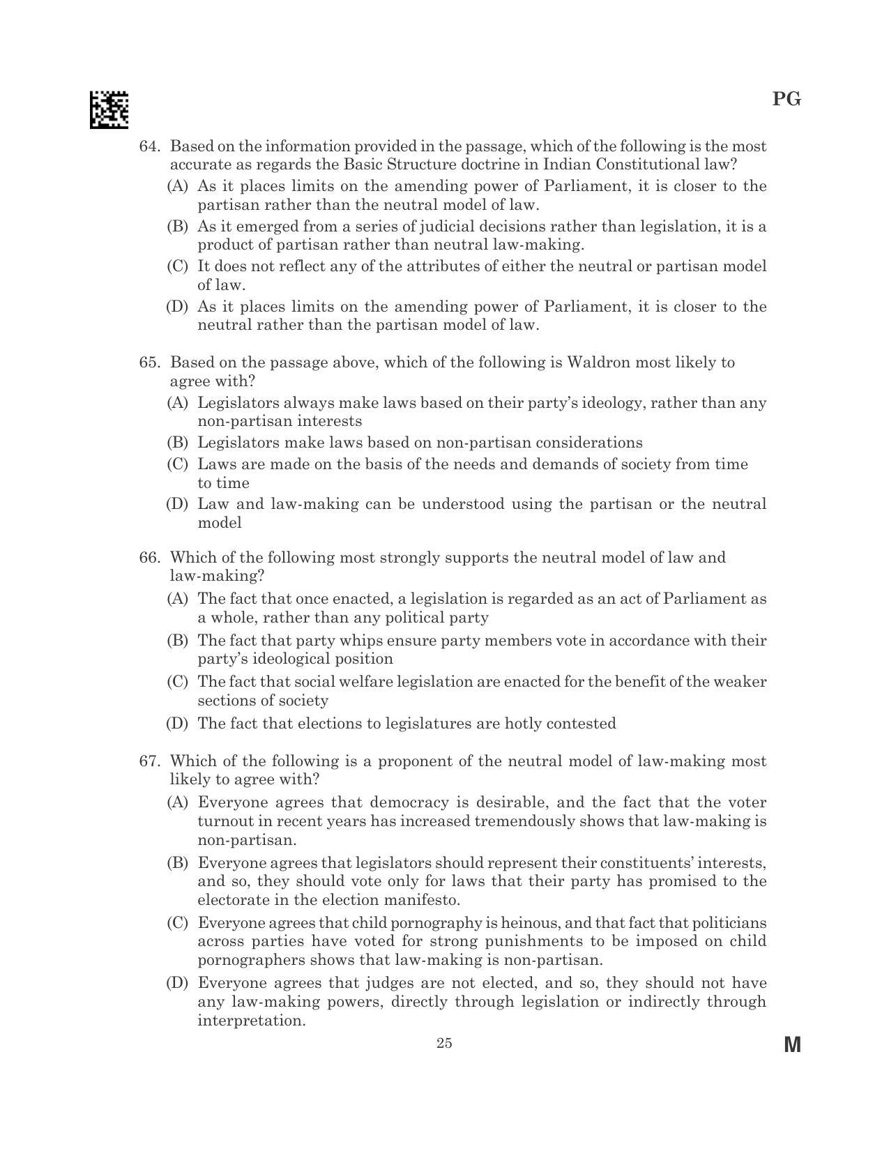 CLAT 2023 PG Question Paper - Page 25