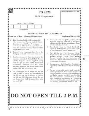 CLAT 2023 PG Question Paper